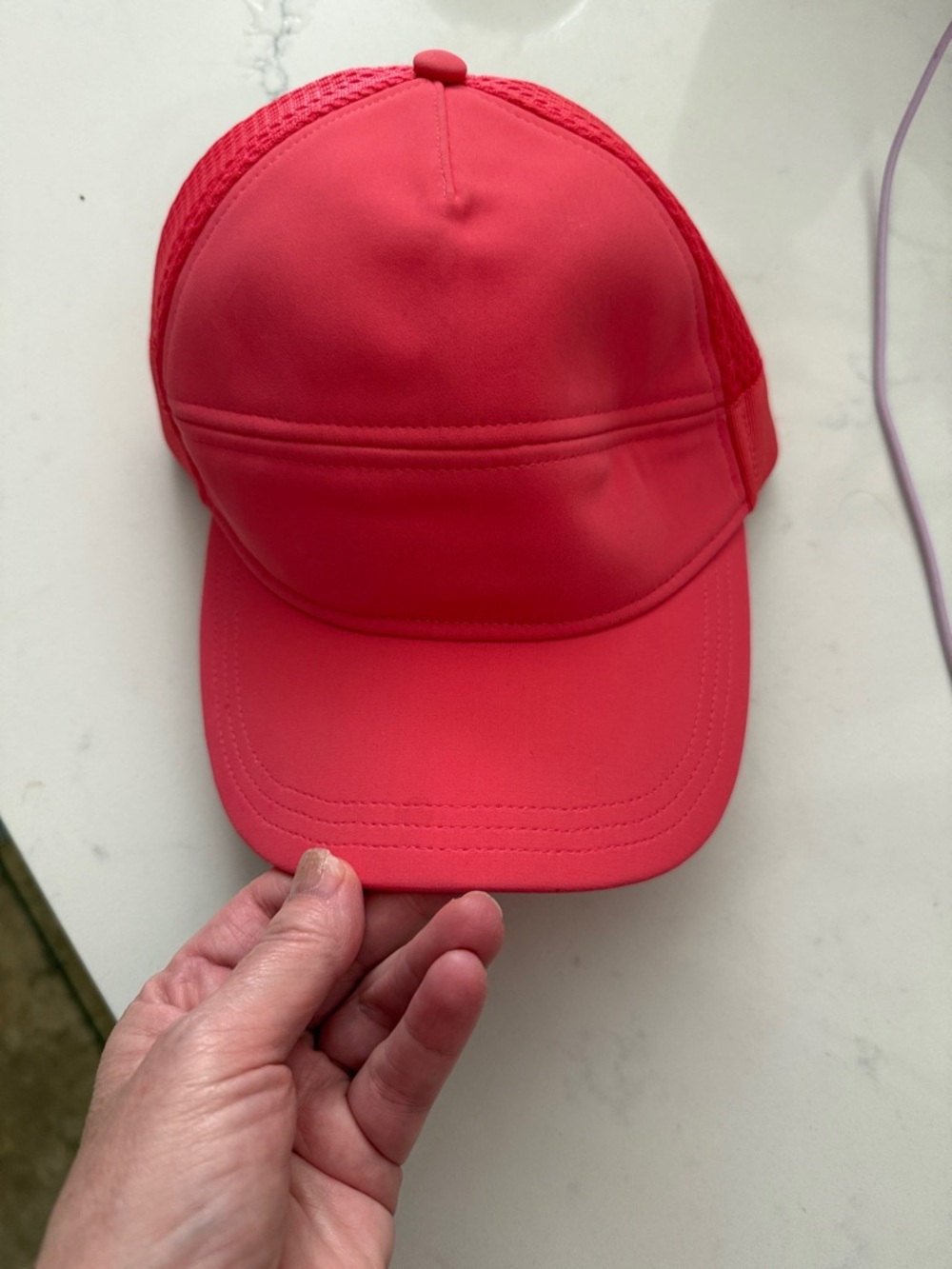 Lululemon Bright Coral Pink Mesh Back Baseball Cap